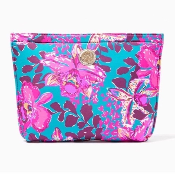 Lilly Pulitzer Blue Rhapsody Orchid You Not Swim Pouch Cosmetic Case - Picture 1 of 10